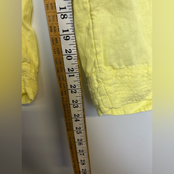 PureJill Garment Died 100% Linen Butter Yellow Pull on pants Size S Natural - Picture 7 of 13